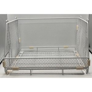 4 Count Large White, Metal Wire Mesh, Stacking Display Storage Baskets